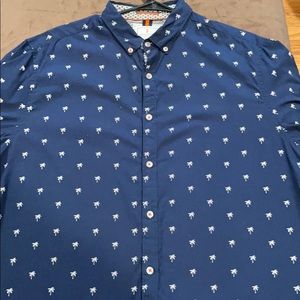 Denim and flower shirt xl